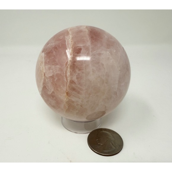 Other - Large Rose Quartz Sphere 2.5 in. Crystal Ball Healing Energy Meditation Decor